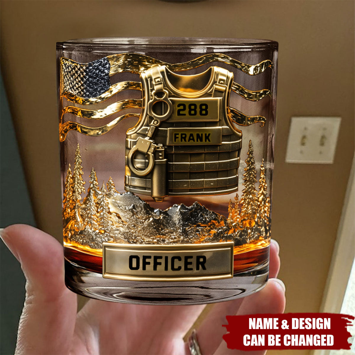Serve And Protect - Personalized Police Officer Whiskey Glass