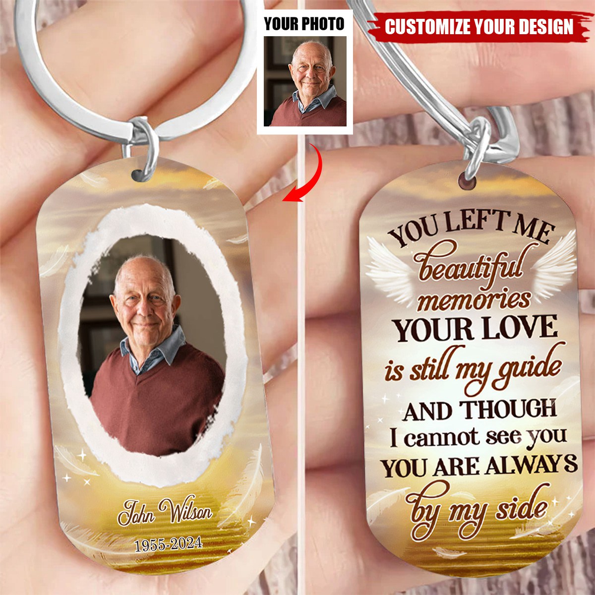 You Left Me Beautiful Memories - Personalized Stainless Steel Keychain