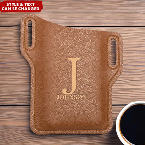 Personalized Men Leather Cell Phone Belt Pack Bags Loop Waist Bag