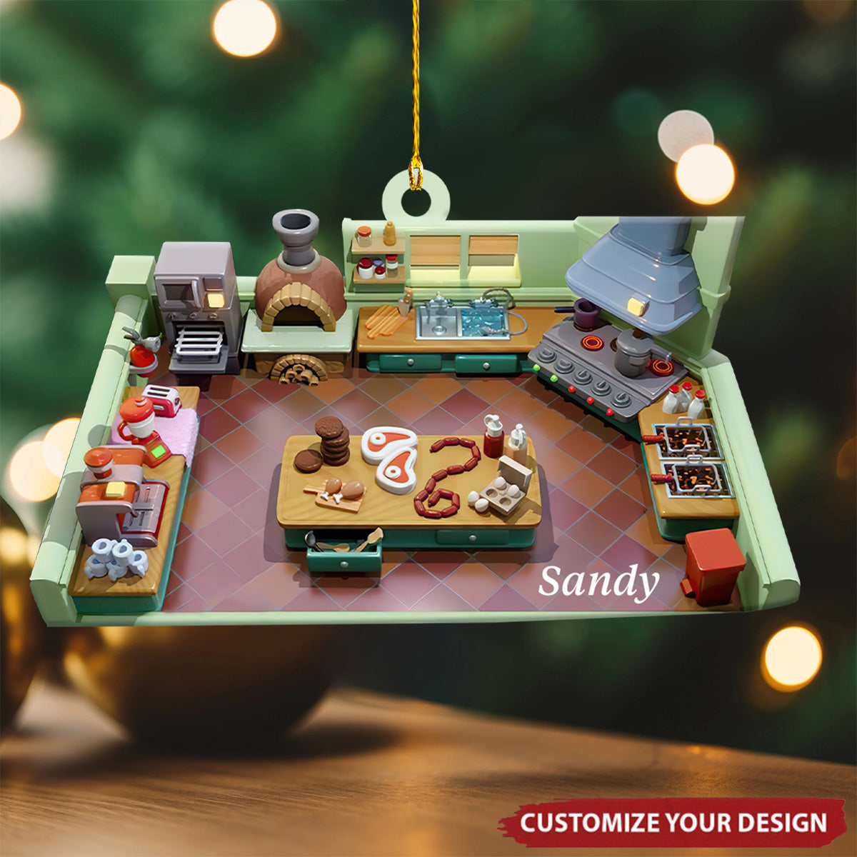 Personalized Kitchen Christmas Ornament - Christmas Gift For Cook Chef