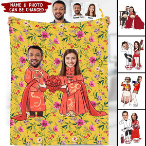 Funny Couple - Custom Photo Blanket For Couple- Best Valentine's Day Gifts