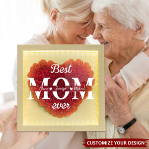 Best Mom Ever - Personalized Flower Shadow Box, Mother's Day Gift
