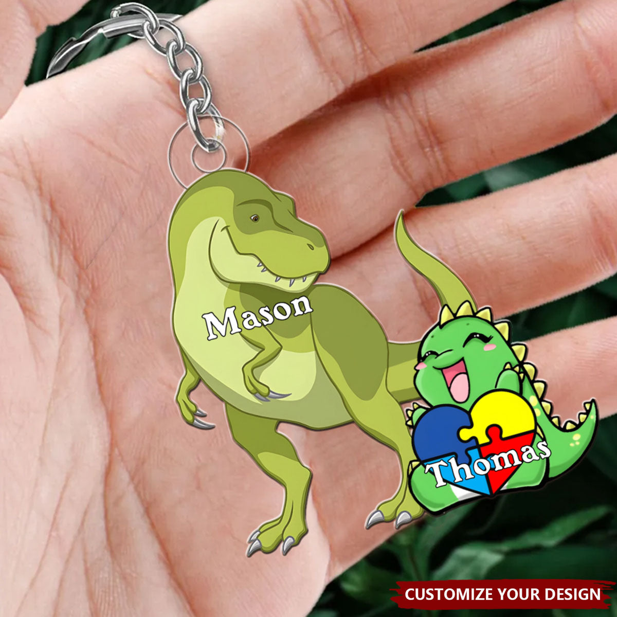 Proud Momsaurus Personalized Acrylic Keychain, Gifts For Autism Mom