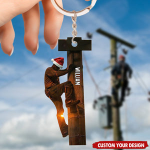 Lineman Custom Keychain - Personalized Lineman Keychain