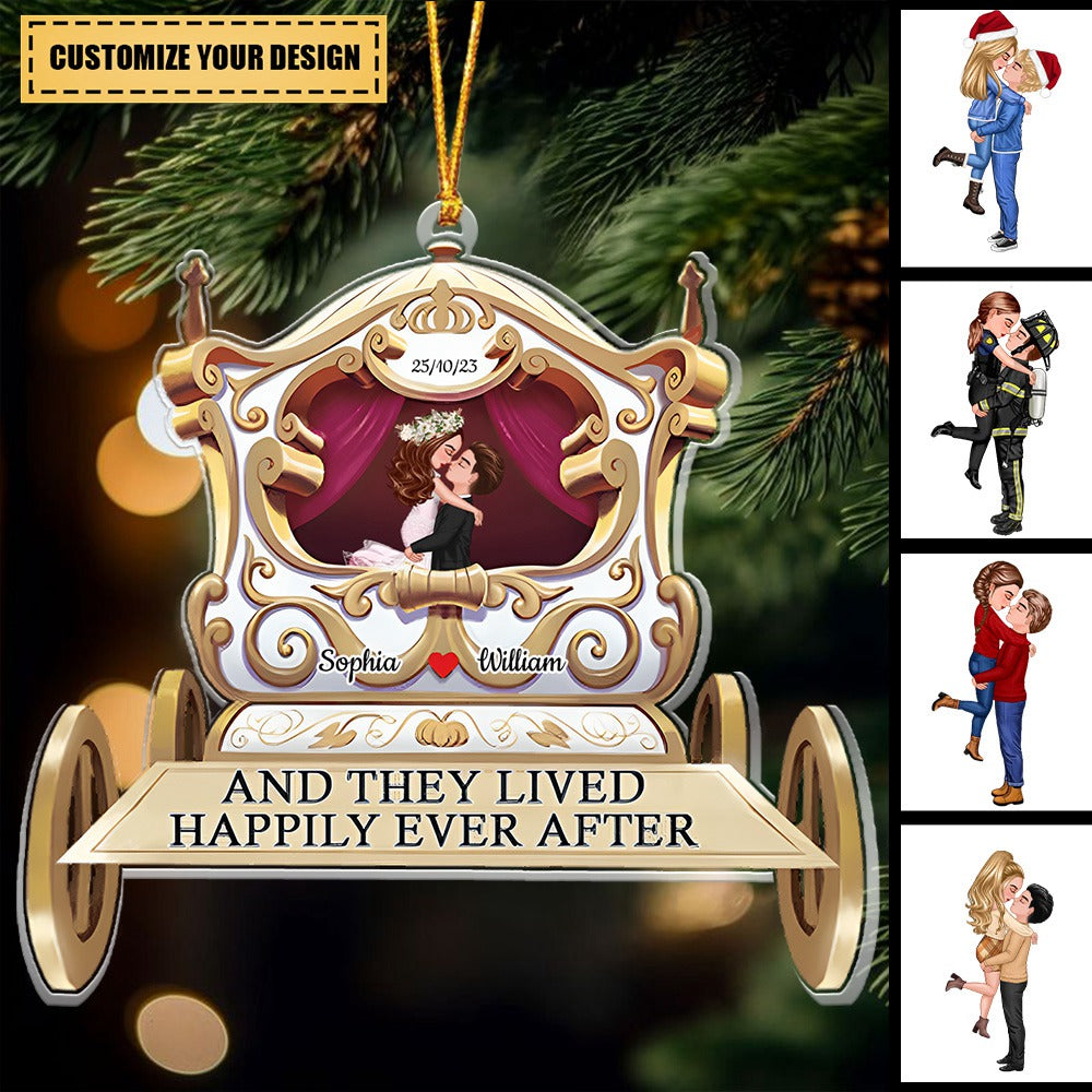 And They Lived Happily Ever After, Personalized Couple Ornament, Christmas Gifts