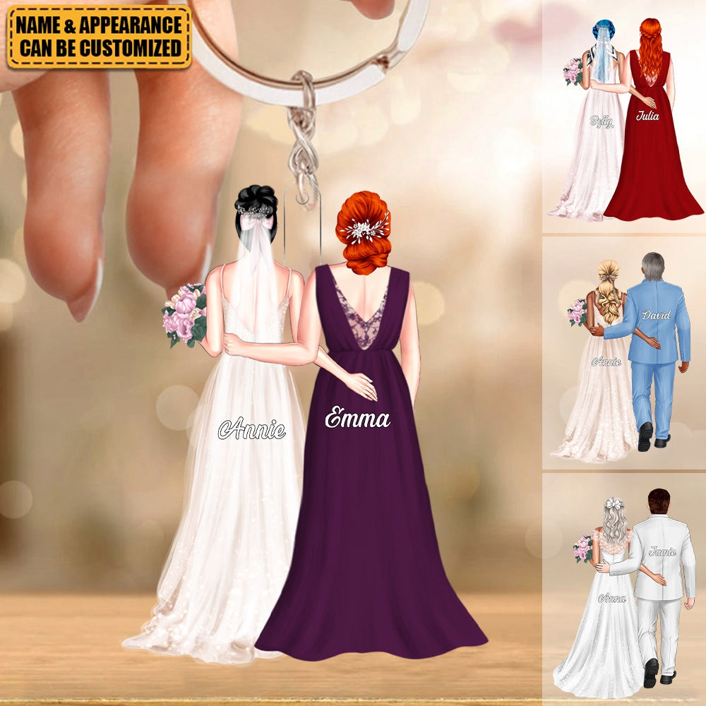 Wedding Couple, Personalized Acrylic Keychain, Valentine Gifts, Couple Gifts