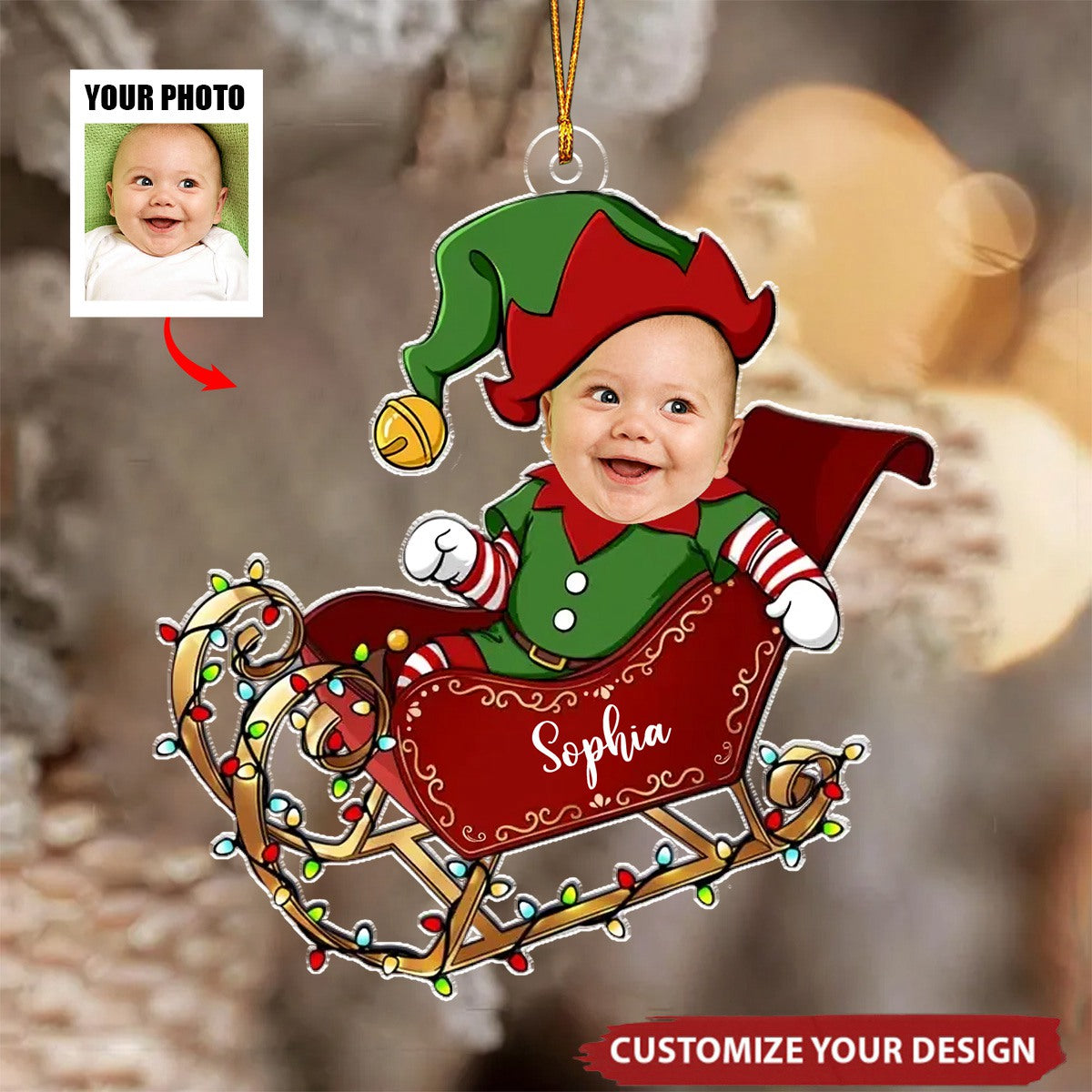 Custom Photo My Little Santa - Family Personalized Ornament