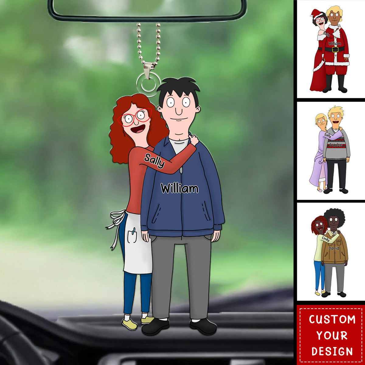 Funny Cartoon Couple Personalized Acrylic Ornament