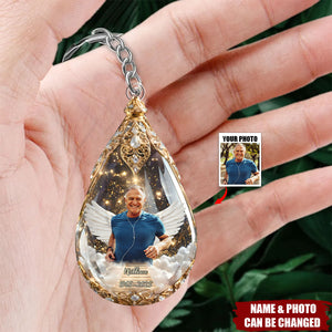 Custom Photo Acrylic Keychain - Personalized Memorial Sympathy Gifts For Loss Of Mom, Dad