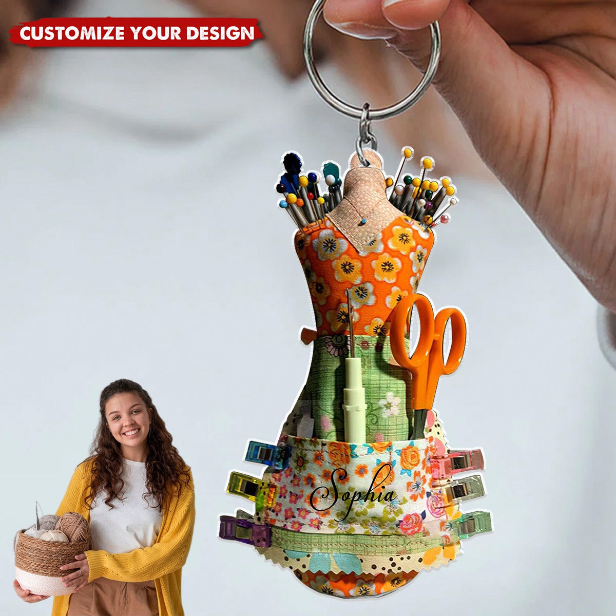 I Love To Sew - Personalized Acrylic Keychain