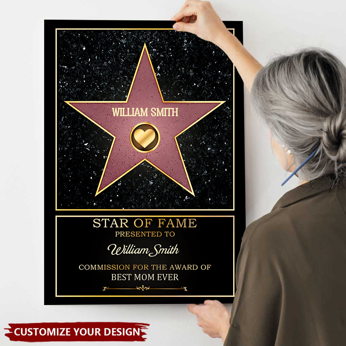 Mom Star Of Fame - Family Personalized Poster