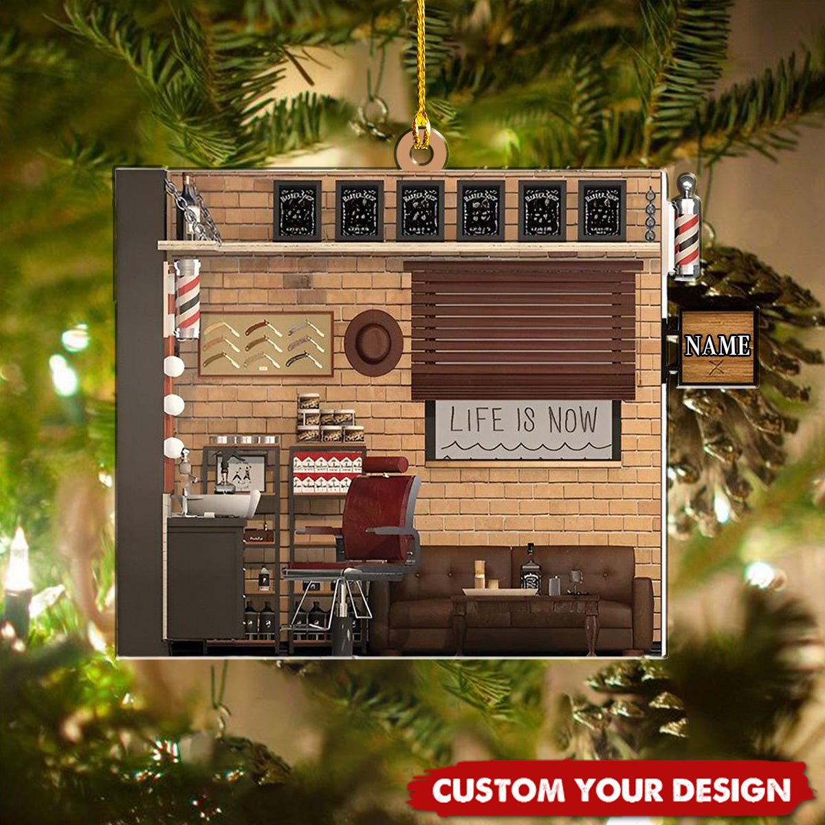 Personalized Barber Shop Christmas Ornament - Christmas Gift For Barber