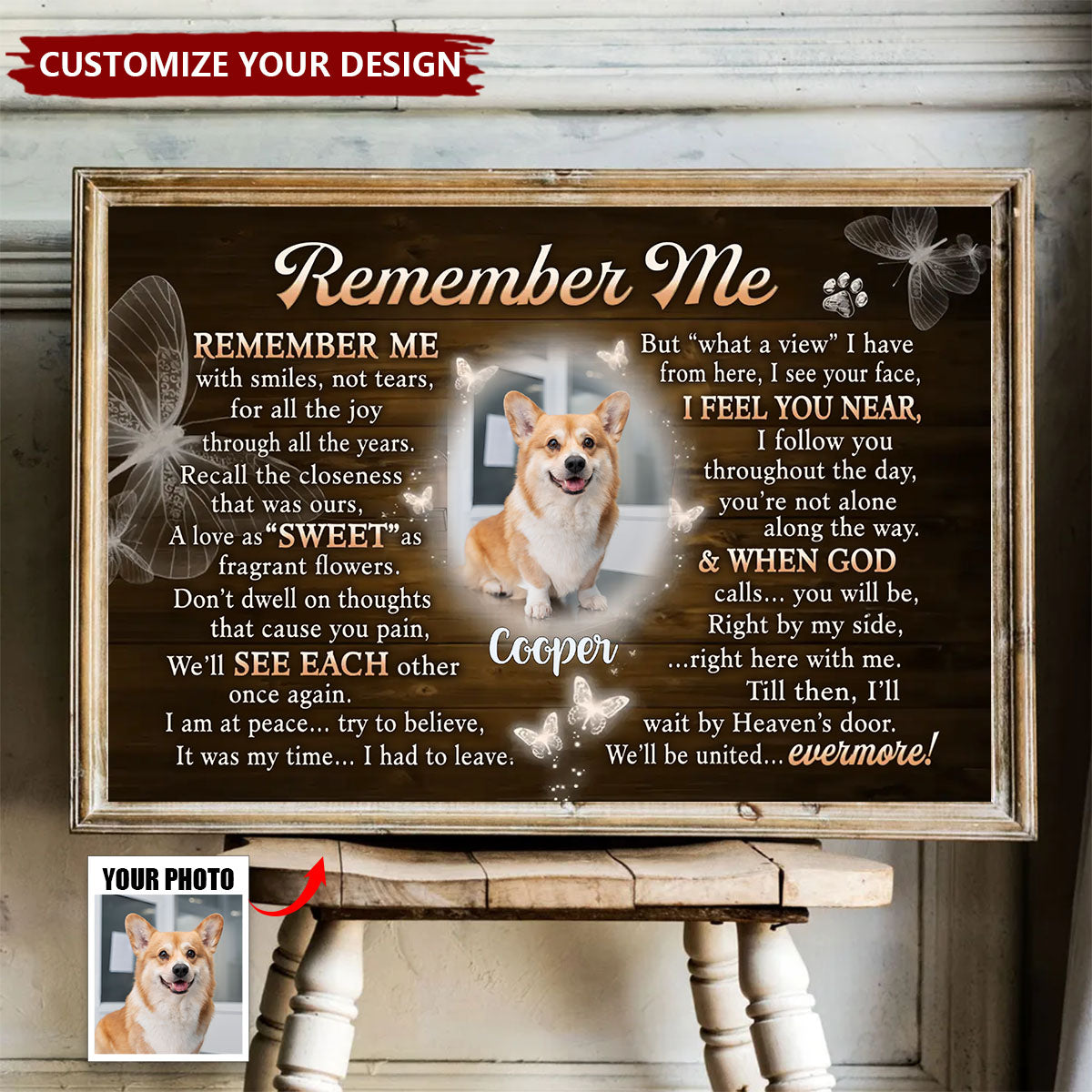 Custom Photo You Will Be Right By My Side - Memorial Personalized Horizontal Poster