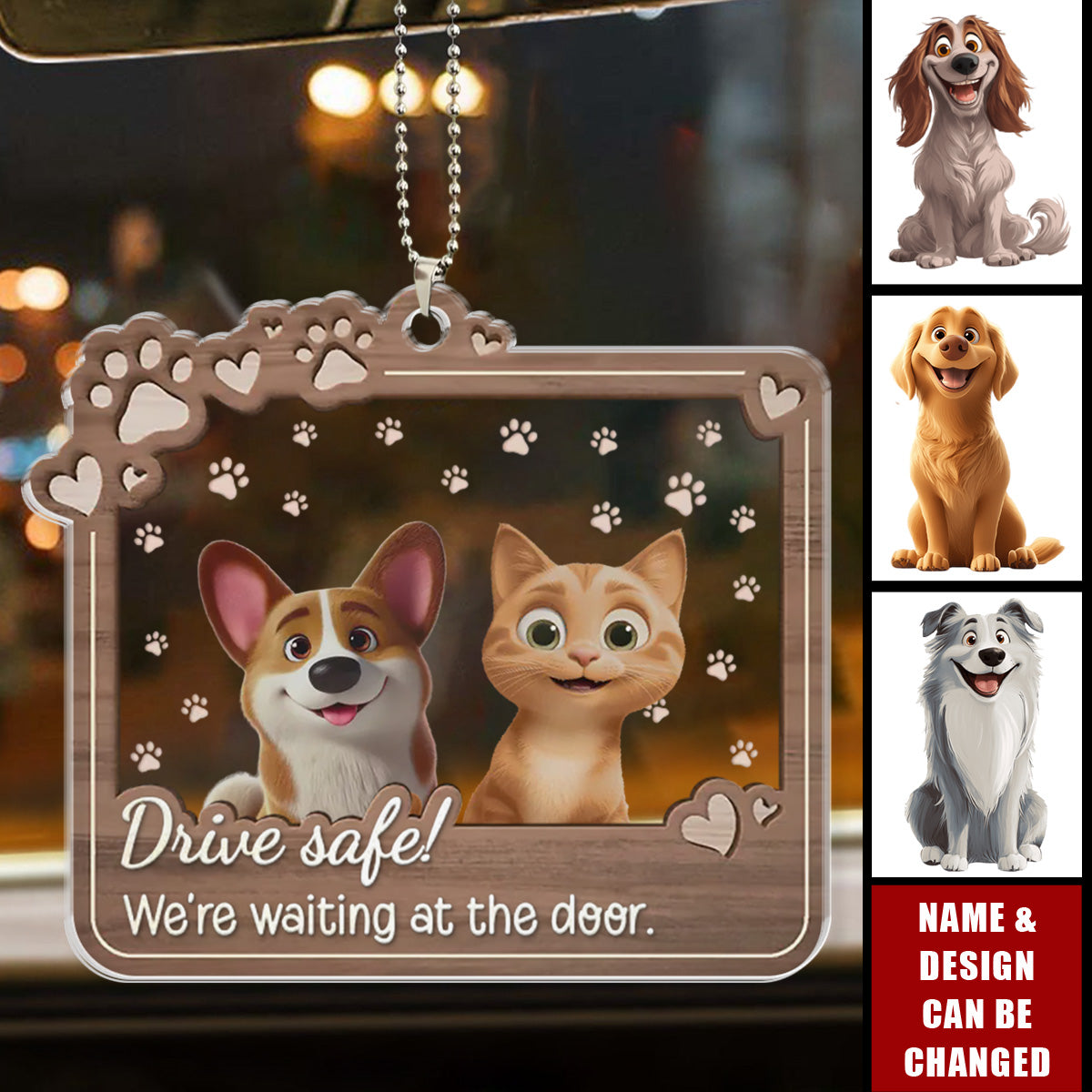 Furry Friends Make Life Better - Dog & Cat Personalized Custom Car Ornament