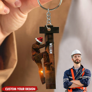 Lineman Custom Keychain - Personalized Lineman Keychain
