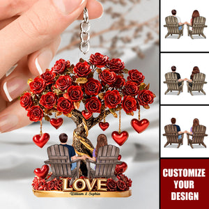 Tree Of Love - Personalized Couple Keychain