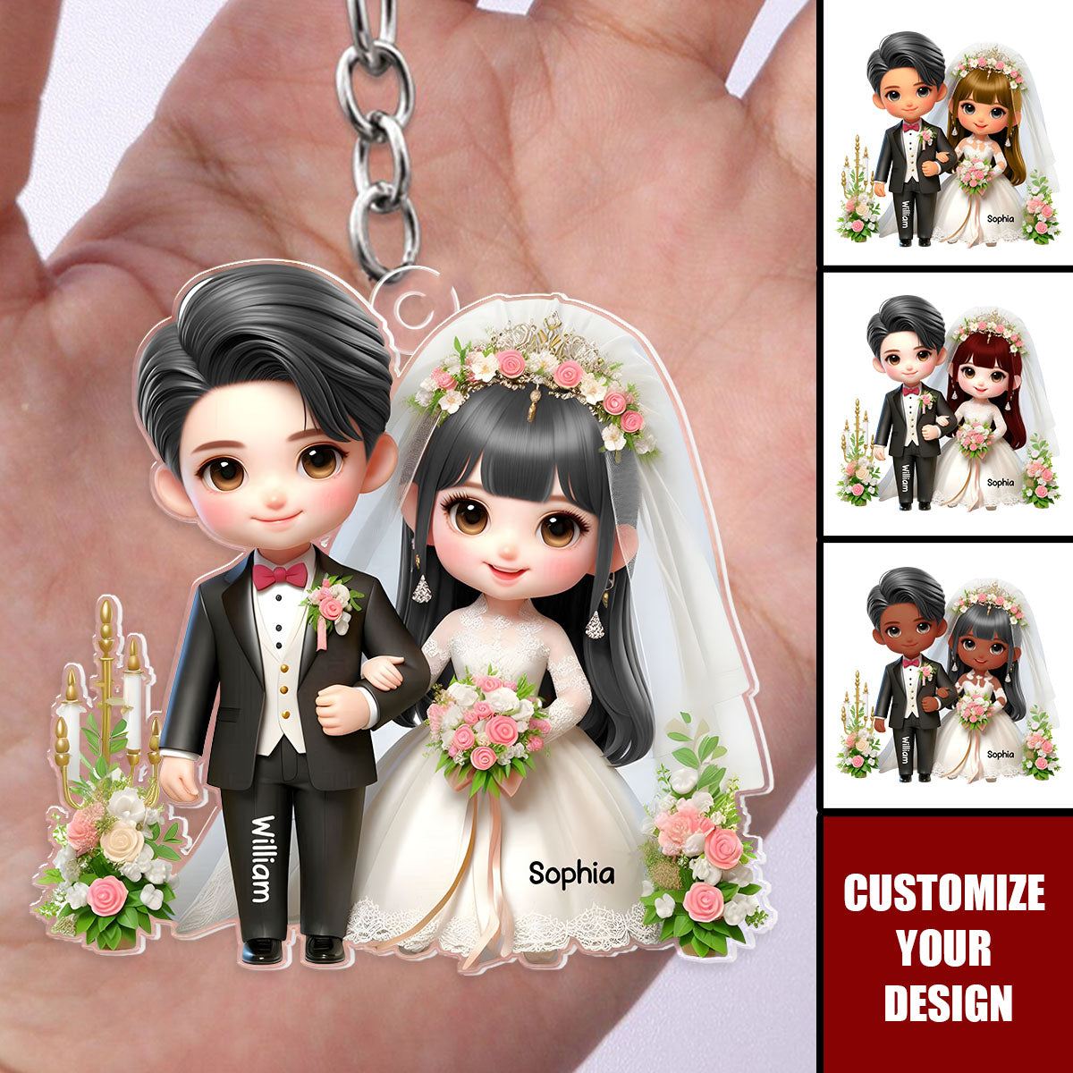 Cute Wedding Couple I Promise You - Personalized Acrylic Keychain