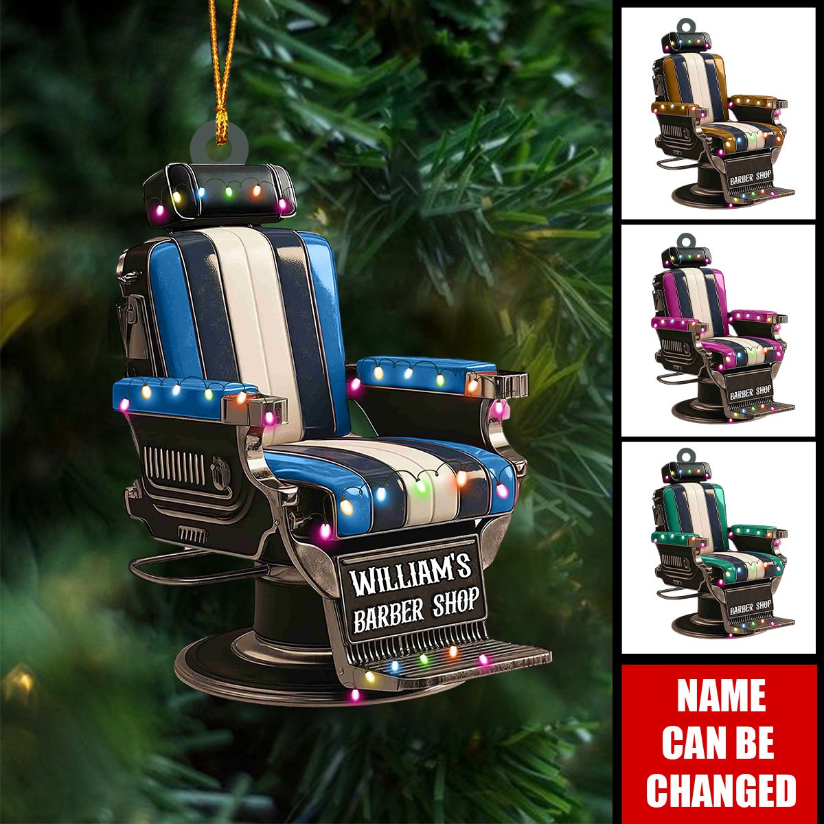 Personalized Christmas Ornament For Barber Shop