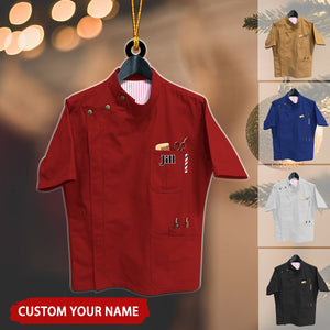 Custom Name Barber Uniform Personalized Christmas Ornament