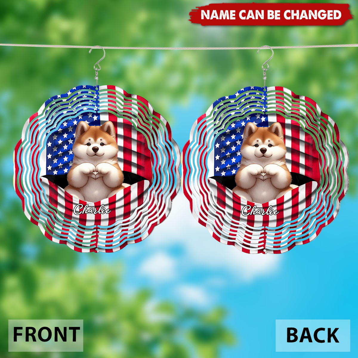 Paws And Freedom - Personalized Dog Wind Spinner