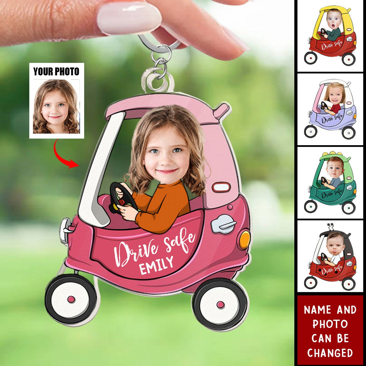 Drive Safe Daddy Custom Face - Personlized Photo Keychain
