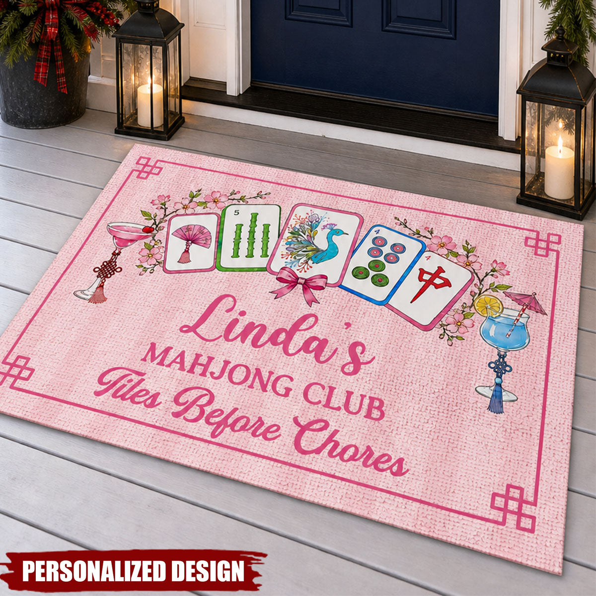 Personalized Mahjong Club Doormat - Mahjong Lover Home Entrance Rug