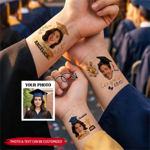 Custom Graduation Tattoo Sticker - Personalized Tattoo, Congrats Graduate Gift