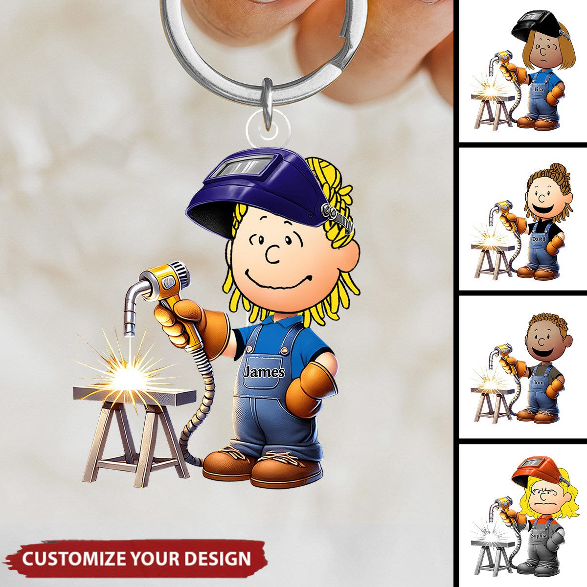 Personalized Gifts For Welder Keychain