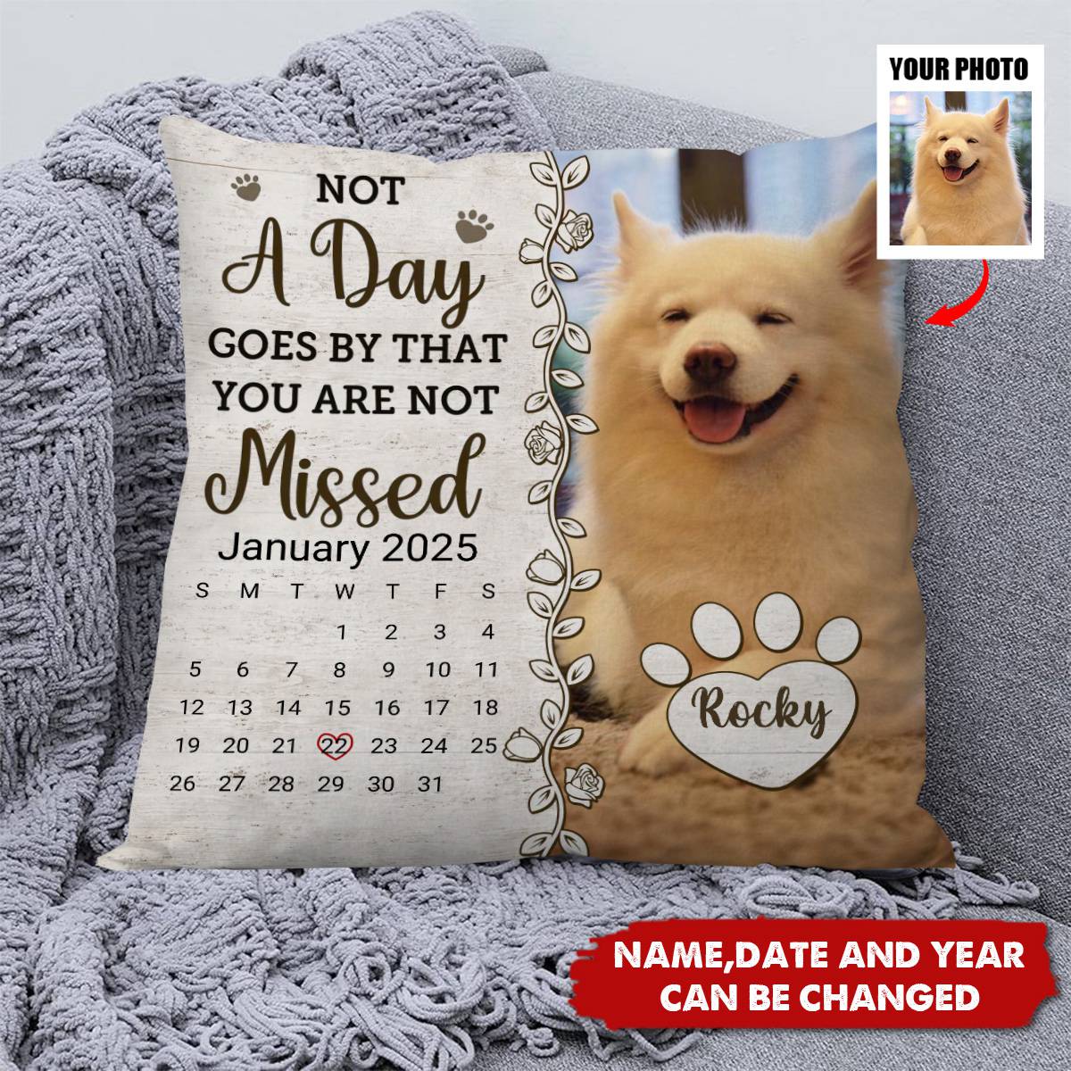 Custom Photo A Thoughtful Gift To Celebrate The Life Of A Furry Friend - Memorial Personalized Pillow - Gift For Pet Lovers