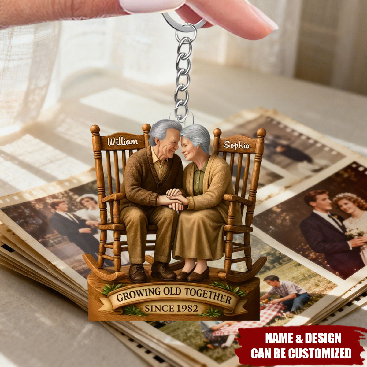 Love That Grows With Time - Personalized Acrylic Keychain, Gift For Husband Wife, Anniversary