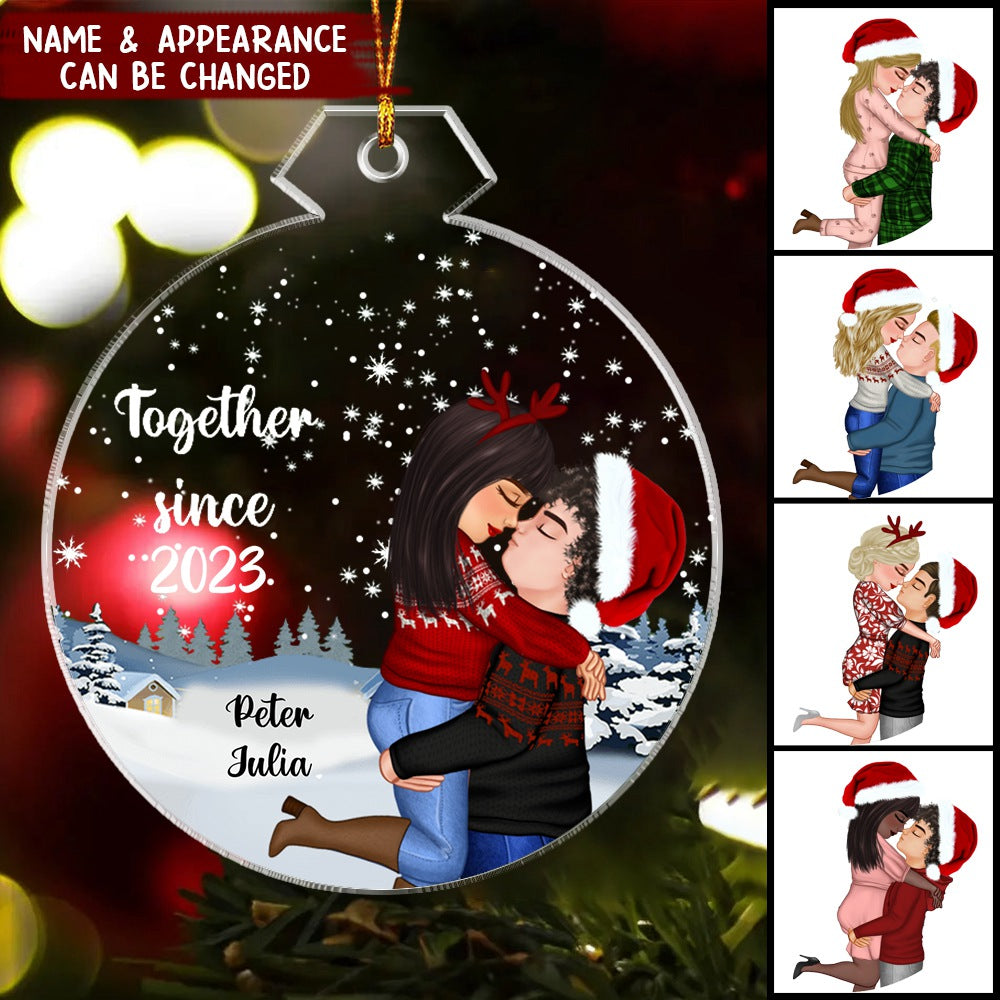 Our First Christmas Together Christmas Custom Gifts For Husband And Wife Uniform - Personalized Custom Shape Acrylic Ornament