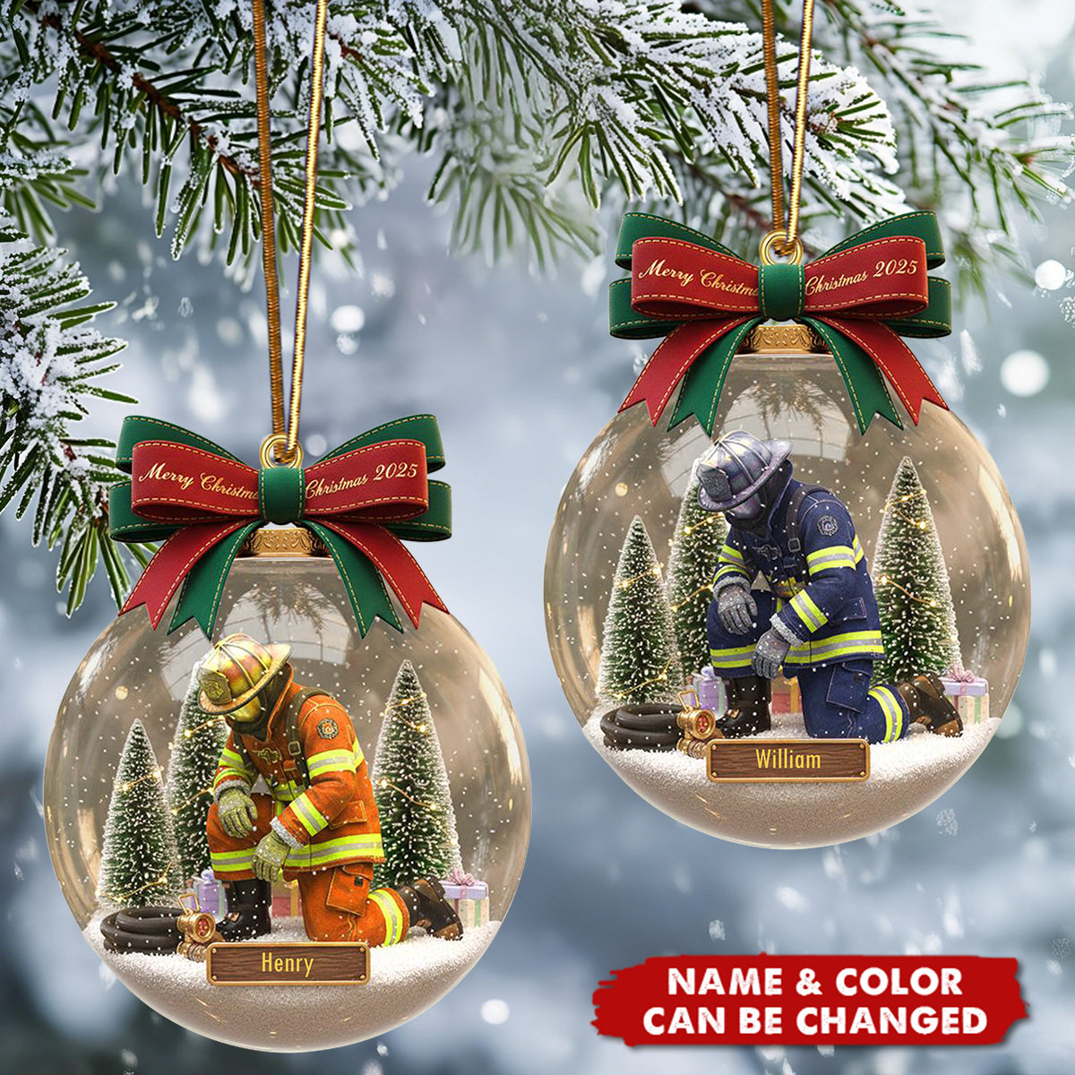 Personalized Gifts For Firefighter Christmas Ornament