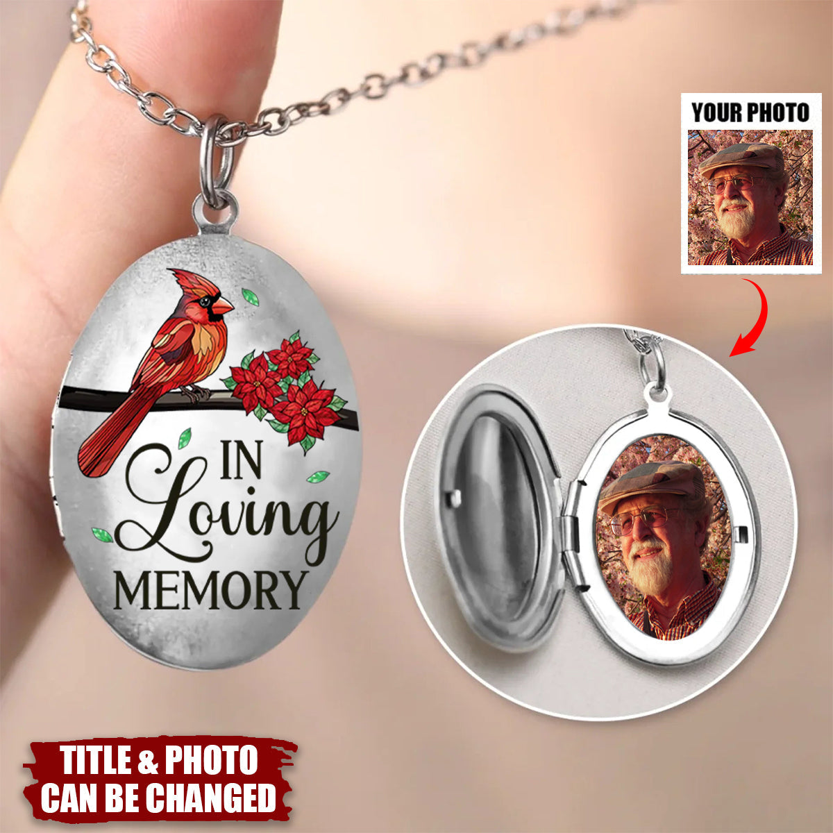 Custom Photo I'm Always With You - Memorial Personalized Custom Locket Necklace - Sympathy Gift For Family Members