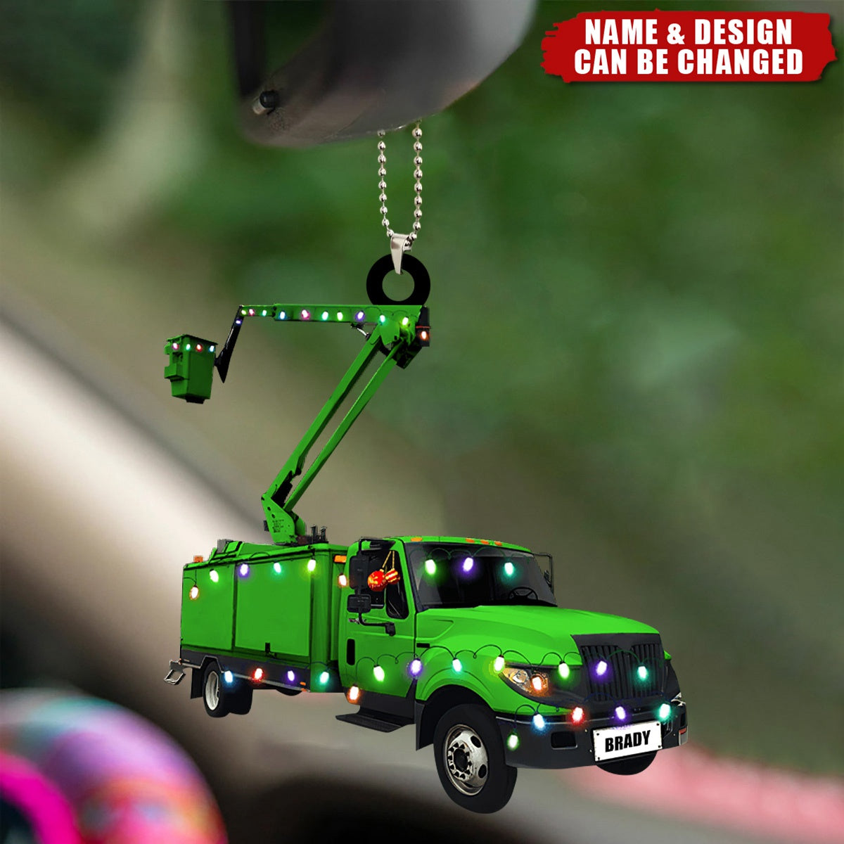 Lineman Bucket Truck - Personalized Custom Car Ornament - Gift for Lineman