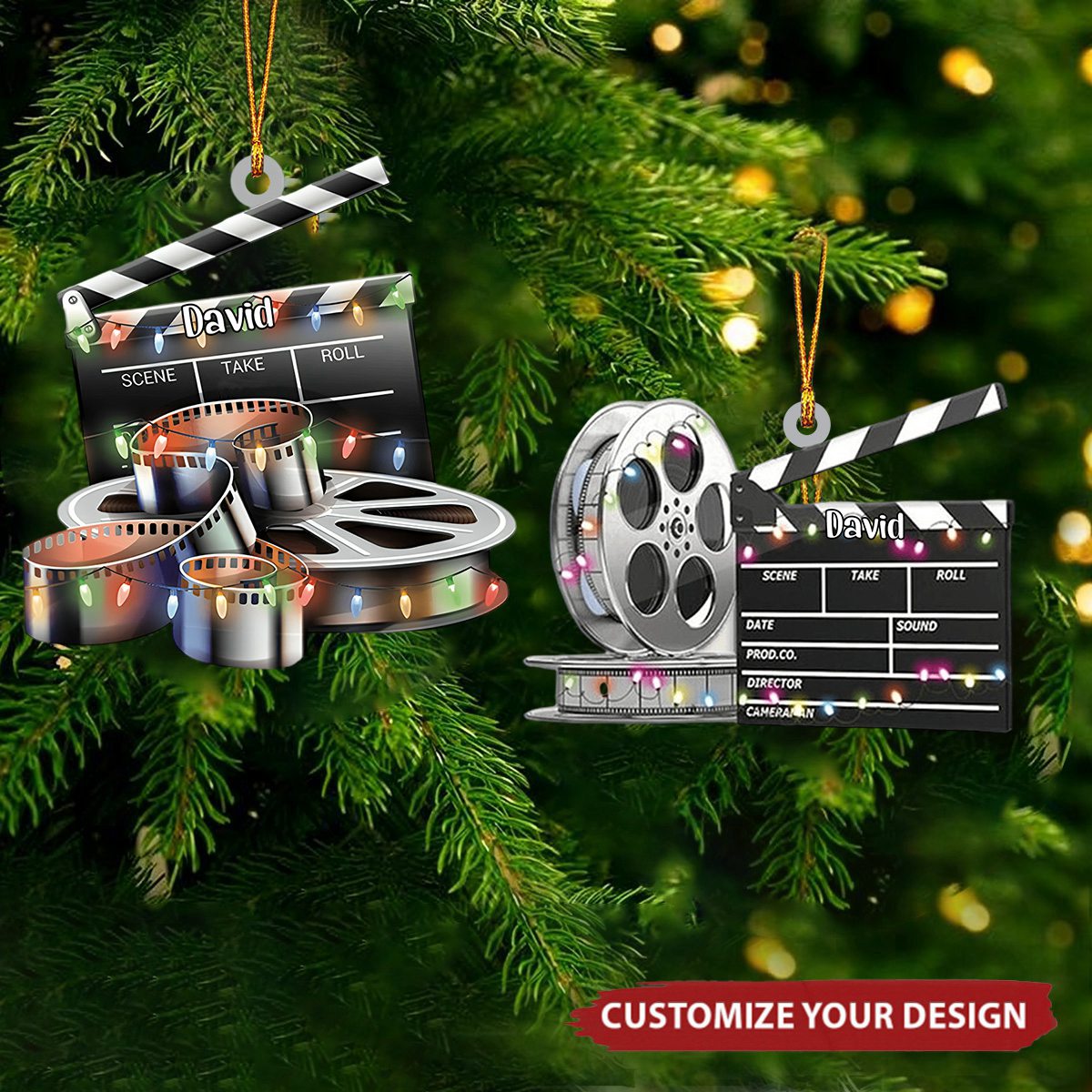 Personalized Film Clapboard Christmas Ornament, Film Clapper Christmas, Film Clapper Ornament, Christmas Gift For Film, Tree Hanging Decor