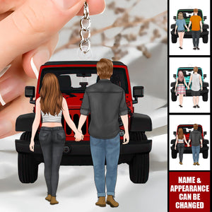 Couple Holding Hands - Personalized Acrylic Keychain - Gift For Car Lovers