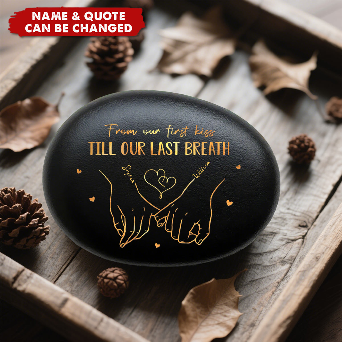 Hand In Hand, Come What May Personalized Printed Rock - Anniversary Wedding Gifts