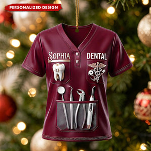 Personalized Dental Worker Christmas Ornament - Custom Name Dentist Dental Hygienist Hanging Ornament