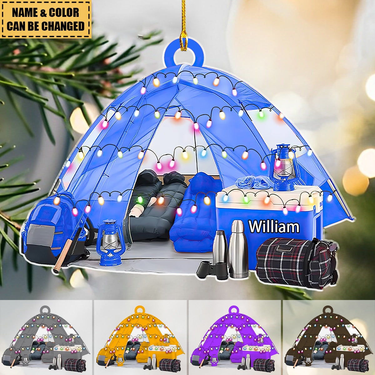 Personalized Camping Tent Christmas Ornament, Christmas Decorations, Gift For Camping Lover