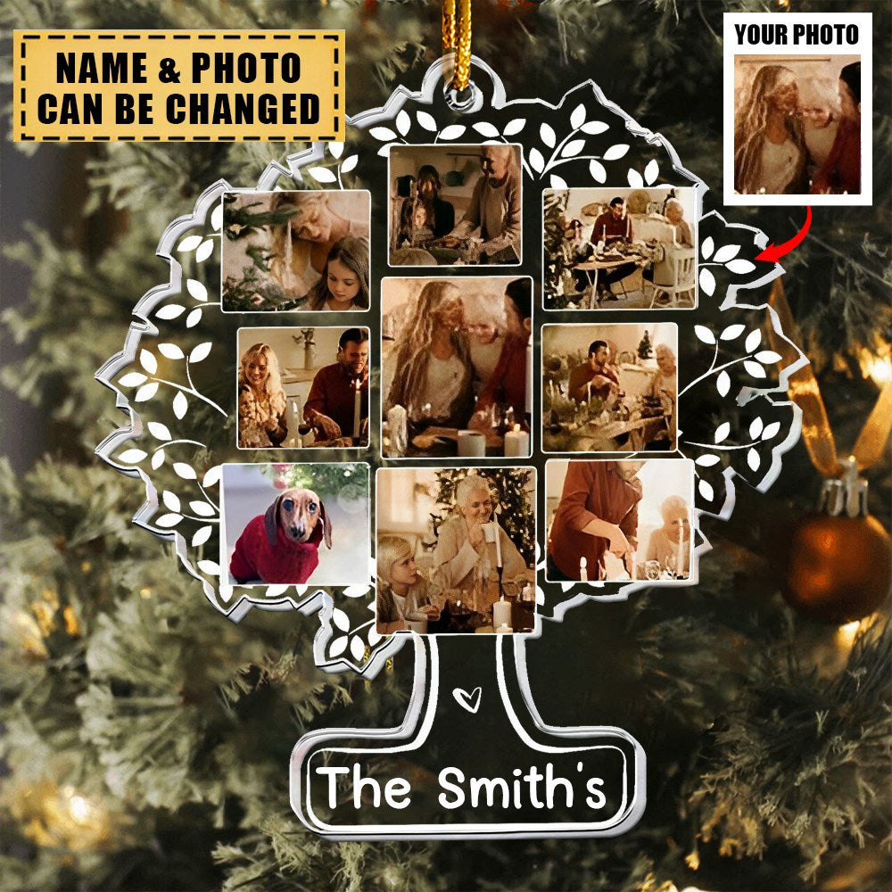 Custom Photo Family Tree Of Life - Personalized Photo Ornament