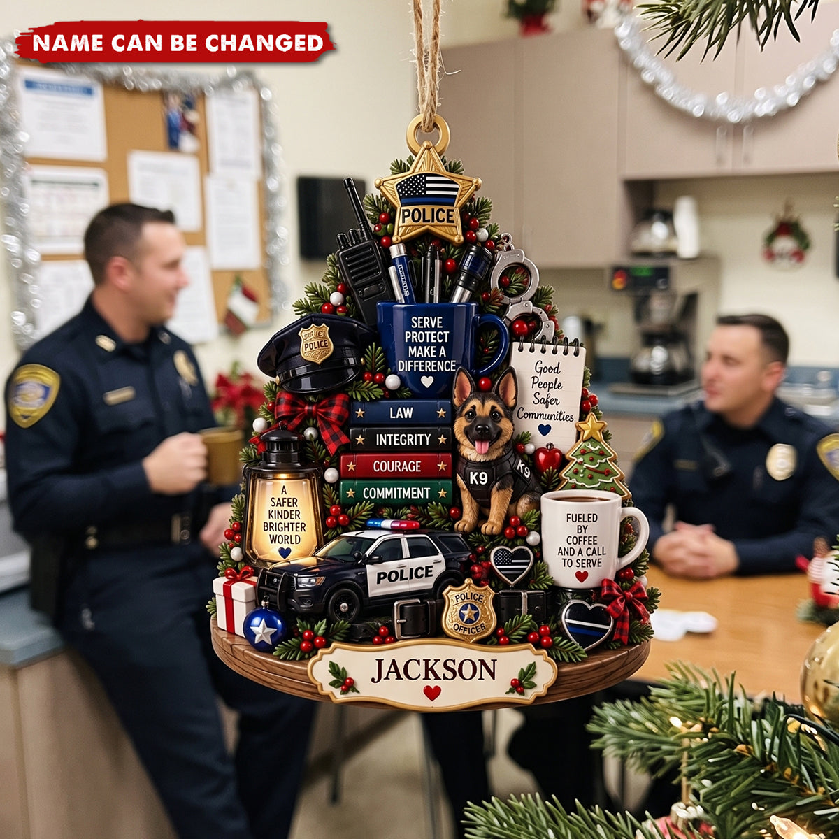 Personalized Police Christmas Ornament - Custom Officer Decor