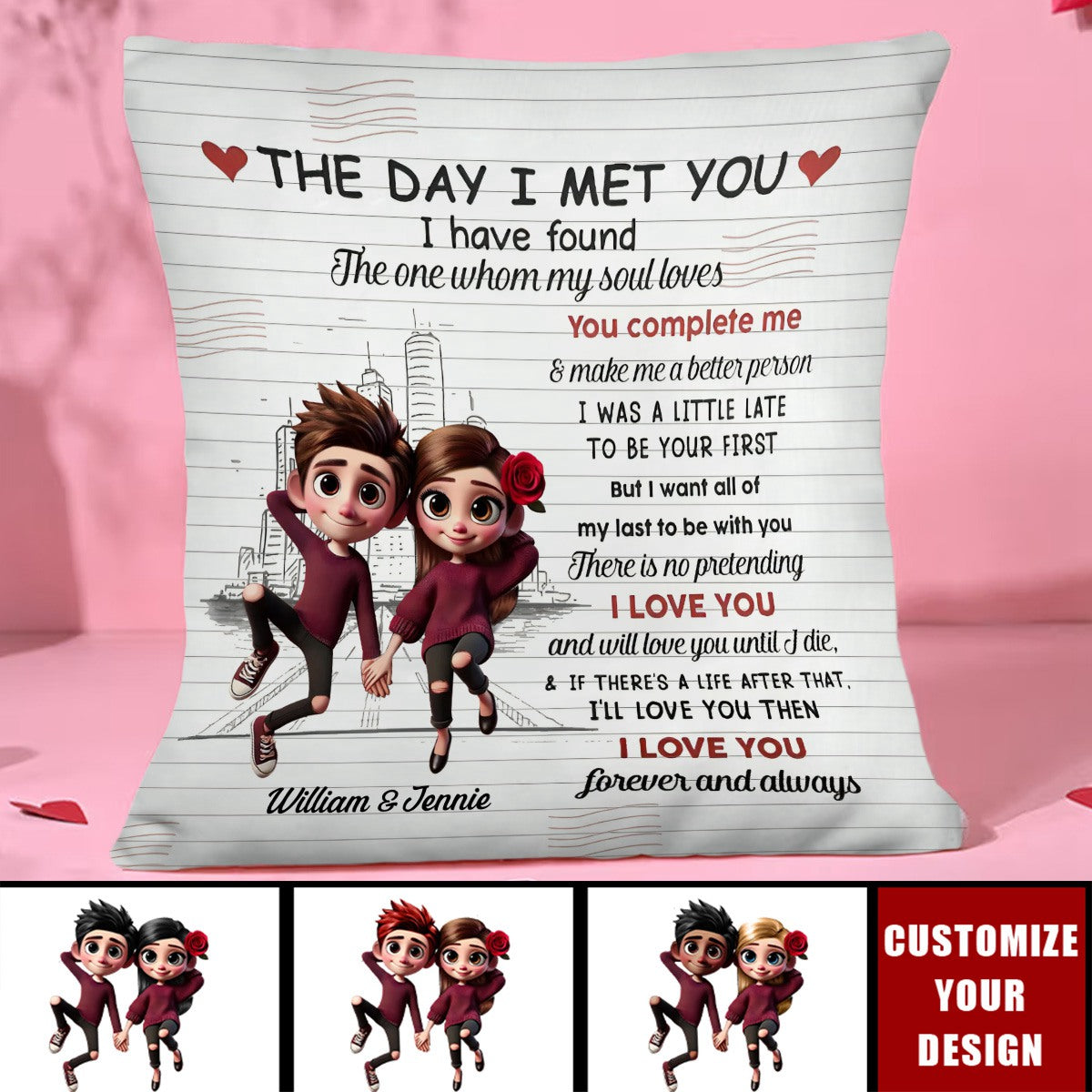 Rose Couple - Personalized Pillow - Valentine's Day Gift for her, Gift for him