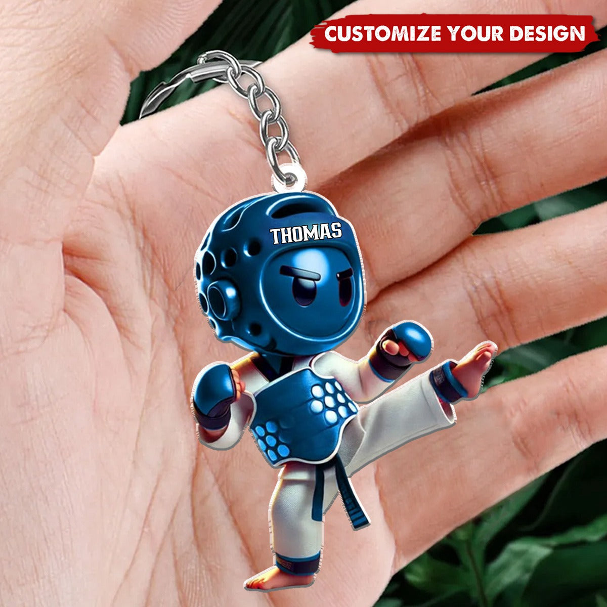 Custom Name Taekwondo Keychain - Personalized Acrylic Keychain
