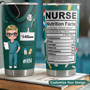 Male Nurse Nutrition Facts New Version Personalized Tumbler Cup