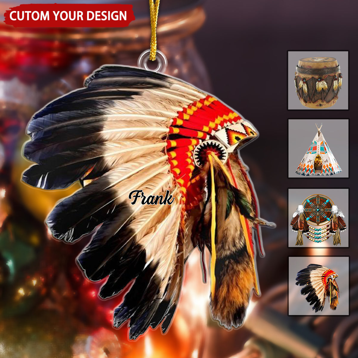 Native American Cultural Personalized Christmas Ornament