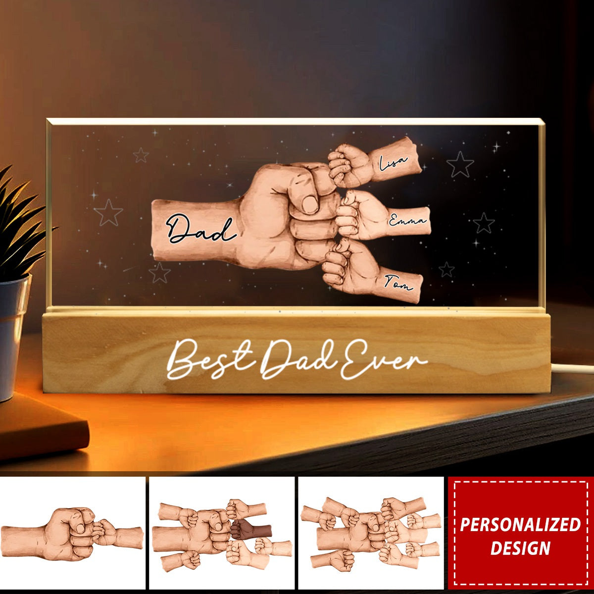 A Family Is An Earth Created By Love - Family Personalized Acrylic Letters 3D LED Night Light