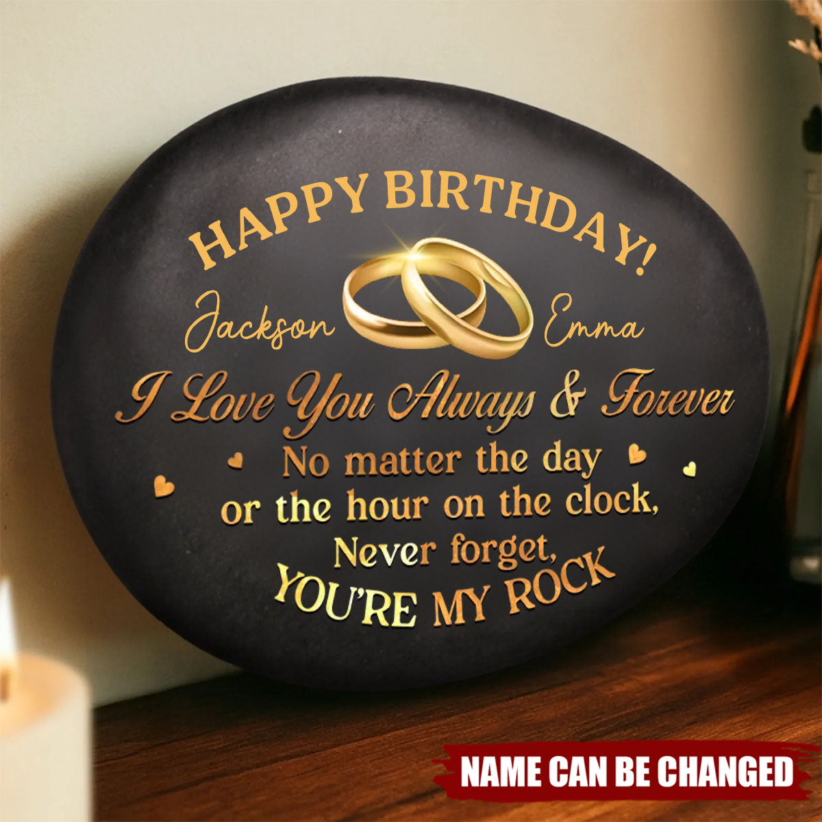 Custom Printed Rock - Anniversary Wedding Gifts For Husband And Wife, Him And Her - My Daily Dose Of Happy