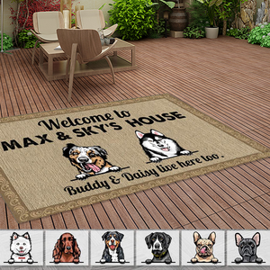 Welcome Dog's House Dog Patio Rug, Patio Mat