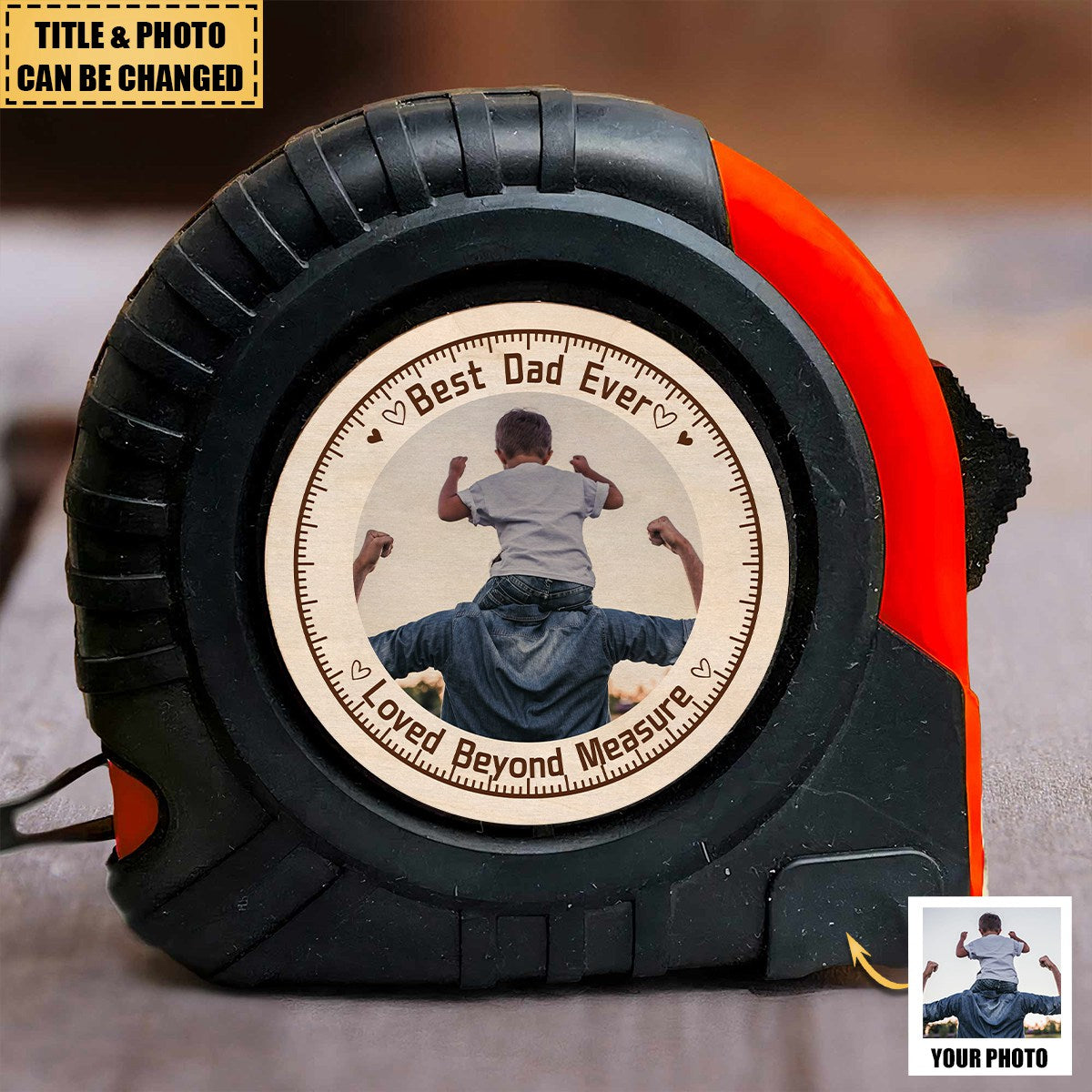 Dad, Grandpa Loved Beyond Measure - Personalized Photo Tape Measure