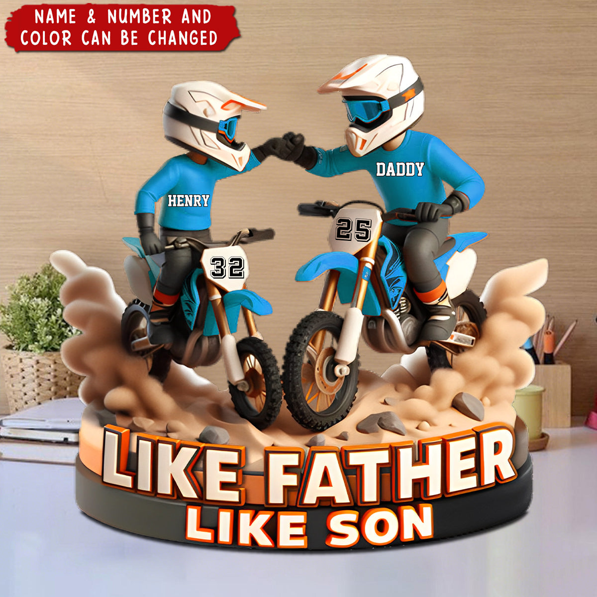 Dirt Bike Dad Plaque - Personalized Gifts For Father